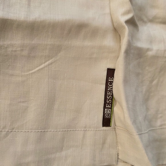 Men's Guayabera Casual Shirt Small S Embroidery Trim Long Sleeves Beige Tan - Picture 7 of 13